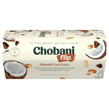 Chobani Flip Greek Yogurt, Low-Fat, Almond Coco Loco, Chocolate, Value 4 Pack