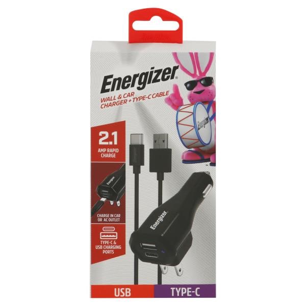 Energizer Wall & Car Charger + Type-C Cable, 2.1 Amp | Publix