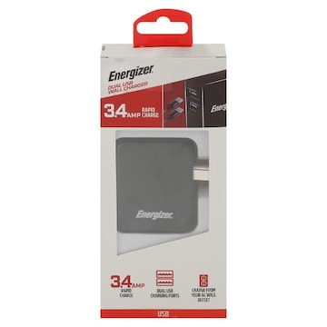 Energizer Wall Charger, Dual USB, 3.4 Amp