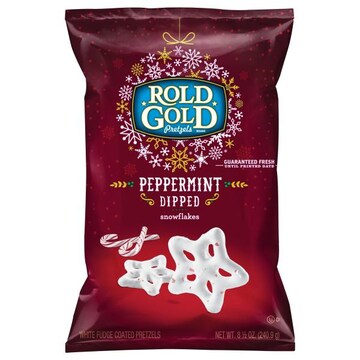 Rold Gold Pretzels, Peppermint Dipped, Snowflakes