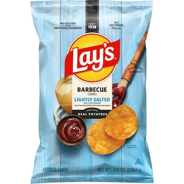 Lay's Lightly Salted Potato Chips Barbecue Flavored 7 3/4 Oz