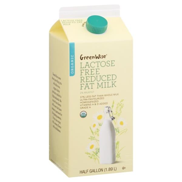 GreenWise Milk, Lactose Free, Organic, Reduced Fat Publix Super Markets