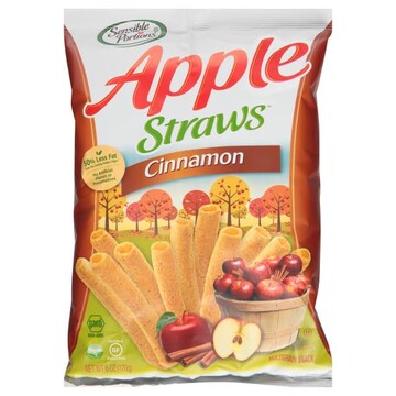 Sensible Portions Apple Straws Multigrain Snack, Cinnamon