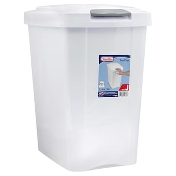 Sterilite TouchTop Wastebasket, White, 7.5 Gallon