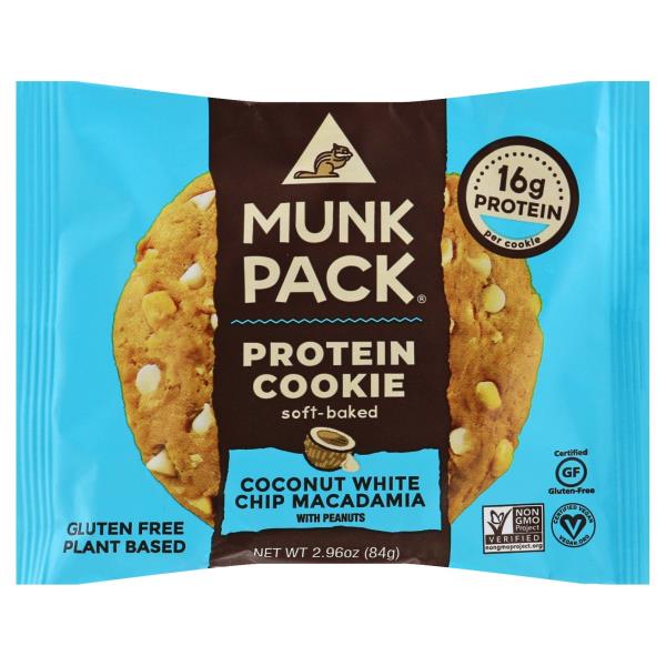 Munk Pack Protein Cookie, Coconut White Chip Macadamia with Peanuts
