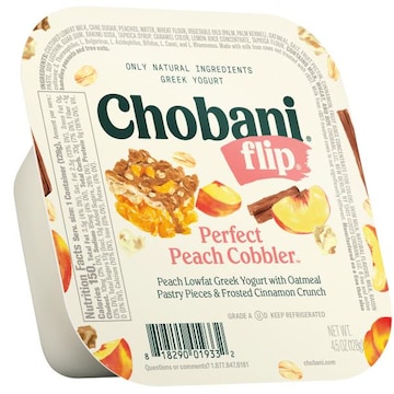 Chobani Flip Yogurt, Greek, Lowfat, Perfect Peach Cobbler