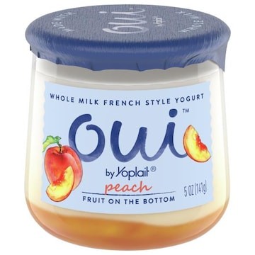 Oui Yogurt, Whole Milk, Fruit on the Bottom, French Style, Peach