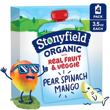 Stonyfield Organic Yogurt, Whole Milk, Pear Spinach Mango