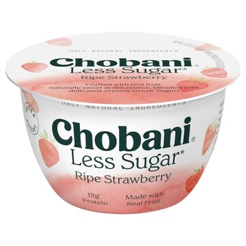 Chobani Yogurt, Greek, Low-Fat, Less Sugar, Monterey Strawberry