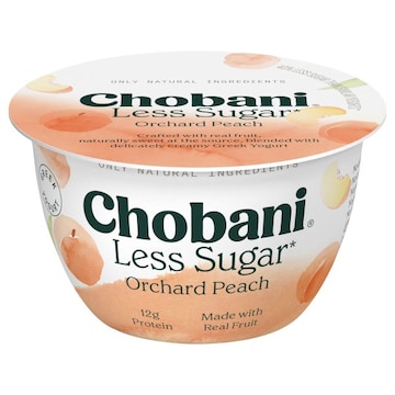 Chobani Yogurt, Greek, Less Sugar, Clingstone Peach