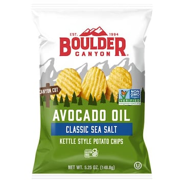 Boulder Canyon Potato Chips Classic Sea Salt, Avocado Oil, Kettle Style