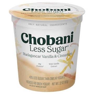 Chobani Greek Yogurt, Less Sugar, Madagascar Vanilla & Cinnamon, Low-Fat