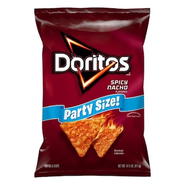 Doritos Tortilla Chips, Spicy Nacho Flavored, Party Size