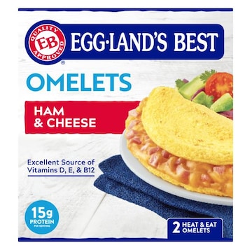 Eggland's Best Ham & Cheese Frozen Omelet, 2 count
