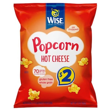 WISE Popcorn, Hot Cheese, Air Popped