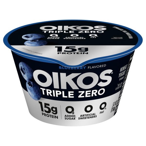 Oikos Triple Zero Blueberry High Protein Nonfat Greek Yogurt