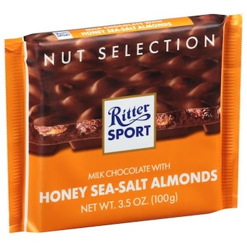 Ritter Sport Milk Chocolate, with Honey Sea-Salt Almonds