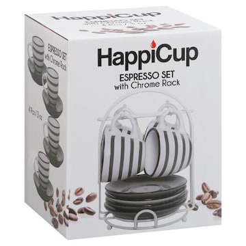 HappiCup Espresso Set, with Chrome Rack