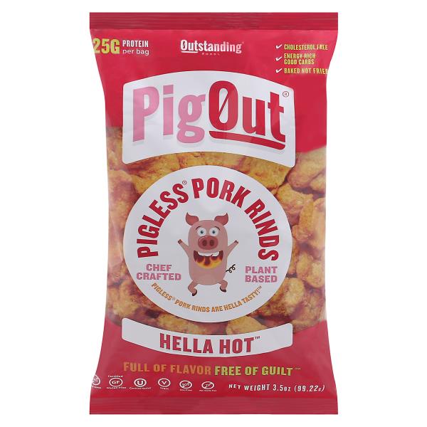 Outstanding Foods Pig Out Pork Rinds, Pigless, Hella Hot Publix Super