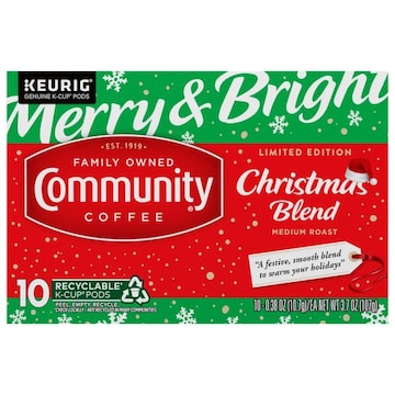 Community Coffee Coffee, Medium Roast, Christmas Blend, Single-Serve Cups