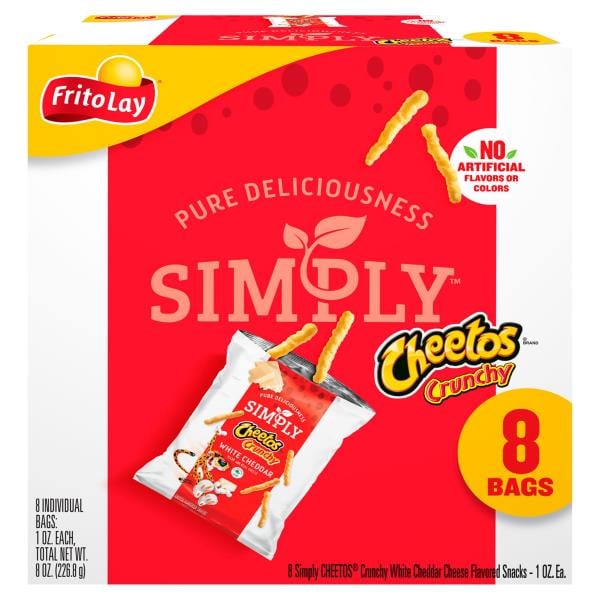 Cheetos Simply Snacks, Crunchy, White Cheddar Cheese Flavored | Publix ...