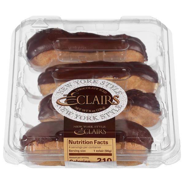 Our Specialty Treat Shop Eclairs, Chocolate Iced, New York Style