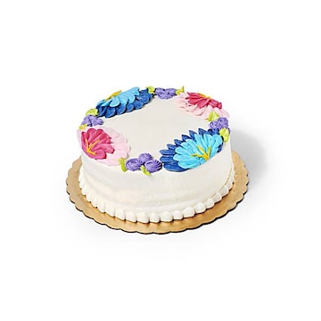8in Vanilla Buttercream Tropical Floral Cake