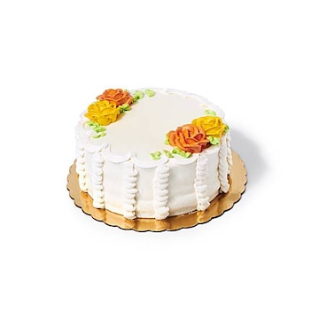 8in Vanilla Buttercream Floral Ruffle Cake
