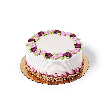 8in Vanilla Buttercream Floral Sequins Cake
