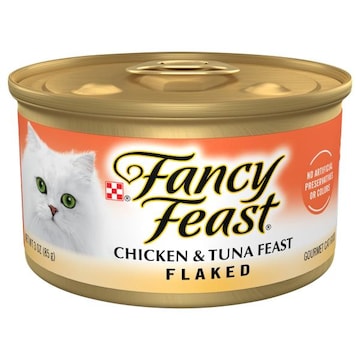 Fancy Feast Cat Food, Gourmet, Chicken & Tuna Feast, Flaked