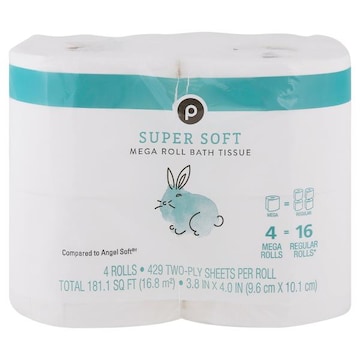 Publix Bath Tissue, Super Soft, Mega Roll, Two-Ply