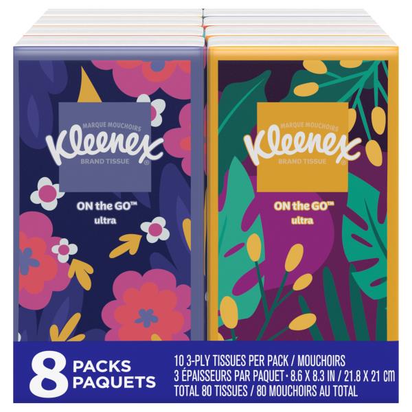 Kleenex On the Go Tissues, Ultra, 3Ply, 8 Pack Publix Super Markets