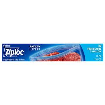 Ziploc ® Brand Freezer Gallon Bags, Large Food Storage Bags, 10 Count