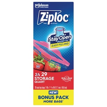Ziploc Seal Top Bags, Storage, Quart, Bonus Pack