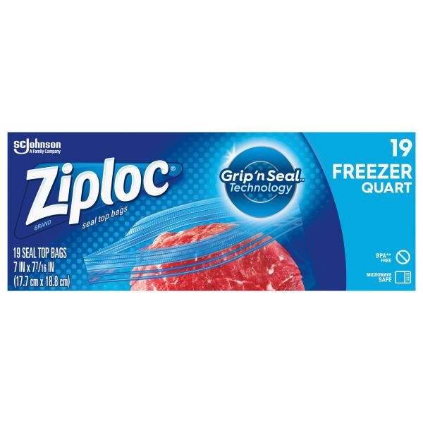 Ziploc Seal Top Bags, Freezer, Quart Publix Super Markets