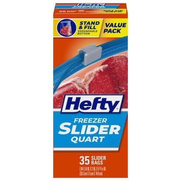 Hefty Slider Bags, Freezer, Quart, Value Pack