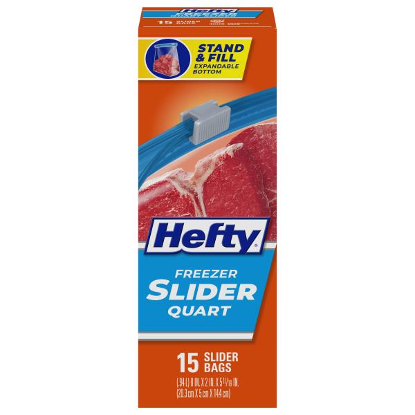 Hefty Slider Bags, Freezer, Quart Publix Super Markets