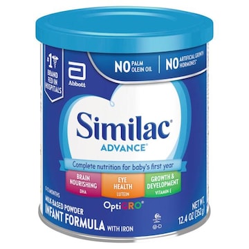 Similac Advance Infant Formula with Iron, Milk-Based Powder, OptiGro, 0-12 Months
