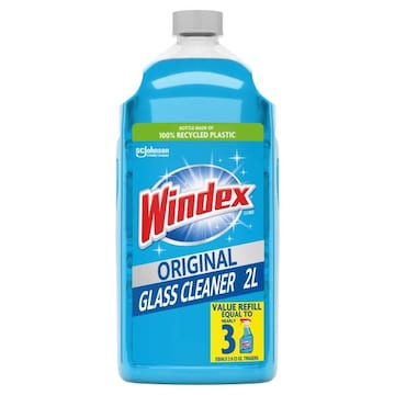 Windex Glass Cleaner Refill, Original Blue, 2 L