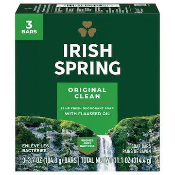 Irish Spring Original Clean Deodorant Bar Soap for Men
