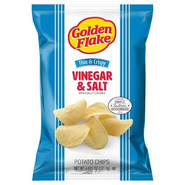 Golden Flake Potato Chips, Vinegar & Salt, Thin & Crispy