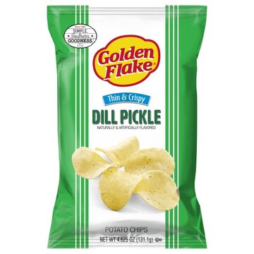 Golden Flake Potato Chips, Dill Pickle, Thin & Crispy