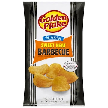 Golden Flake Potato Chips, Sweet Heat Barbecue, Thin & Crispy