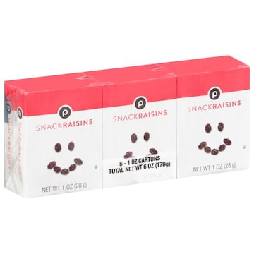 Publix Snack Raisins, 6 Pack