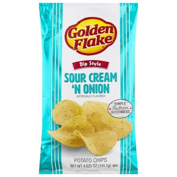 Golden Flake Potato Chips, Sour Cream 'n Onion, Dip Style