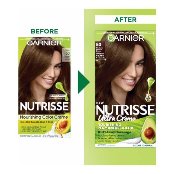 Garnier Nutrisse Nourishing Hair Color Creme 50 Medium Natural Brown   851150 600x600 A 