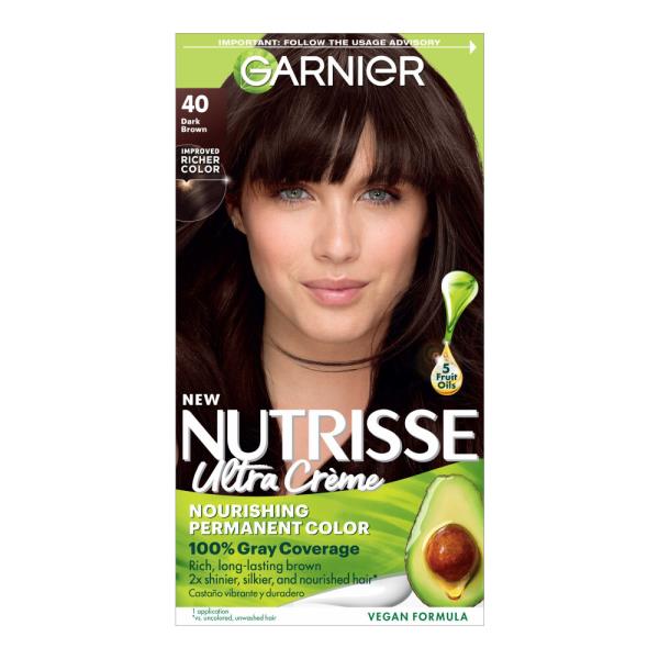 Garnier Nutrisse Nourishing Hair Color Creme 40 Dark Brown Dark   851151 600x600 A 