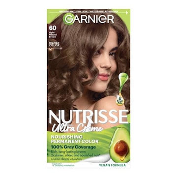 Garnier Nutrisse Nourishing Hair Color Creme 60 Light Natural Brown (Acorn)