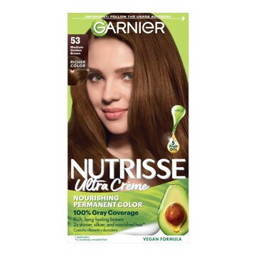 Garnier Nutrisse Nourishing Hair Color Creme 53 Medium Golden Brown (Chestnut)