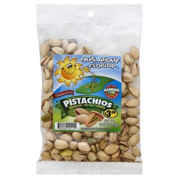 Nuts About Florida Pistachios, No Salt Added, Roasted